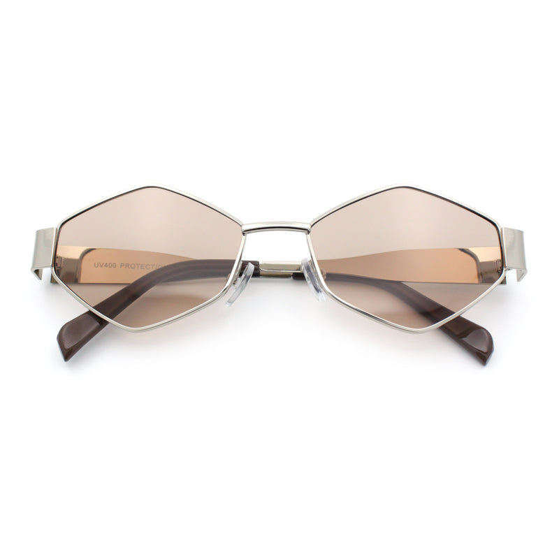 Hipster Diamond Shape Hustler Metal Rim Retro Fashion Sunglasses