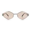 Hipster Diamond Shape Hustler Metal Rim Retro Fashion Sunglasses
