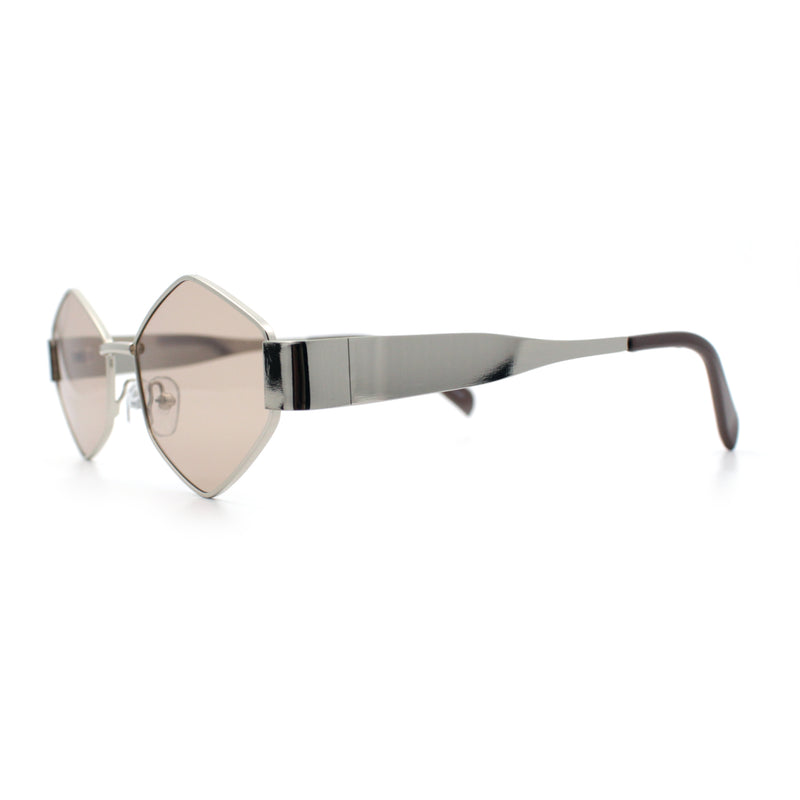 Hipster Diamond Shape Hustler Metal Rim Retro Fashion Sunglasses