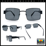Hipster Rectangle Y2K Hustler Metal Rim Retro Fashion Sunglasses