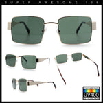 Hipster Rectangle Y2K Hustler Metal Rim Retro Fashion Sunglasses