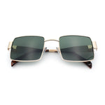 Hipster Rectangle Y2K Hustler Metal Rim Retro Fashion Sunglasses