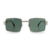 Hipster Rectangle Y2K Hustler Metal Rim Retro Fashion Sunglasses