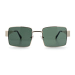 Hipster Rectangle Y2K Hustler Metal Rim Retro Fashion Sunglasses