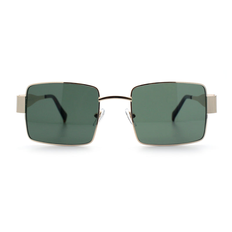 Hipster Rectangle Y2K Hustler Metal Rim Retro Fashion Sunglasses