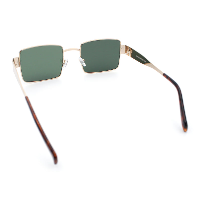 Hipster Rectangle Y2K Hustler Metal Rim Retro Fashion Sunglasses