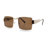 Hipster Rectangle Y2K Hustler Metal Rim Retro Fashion Sunglasses