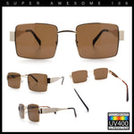 Hipster Rectangle Y2K Hustler Metal Rim Retro Fashion Sunglasses