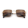 Hipster Rectangle Y2K Hustler Metal Rim Retro Fashion Sunglasses