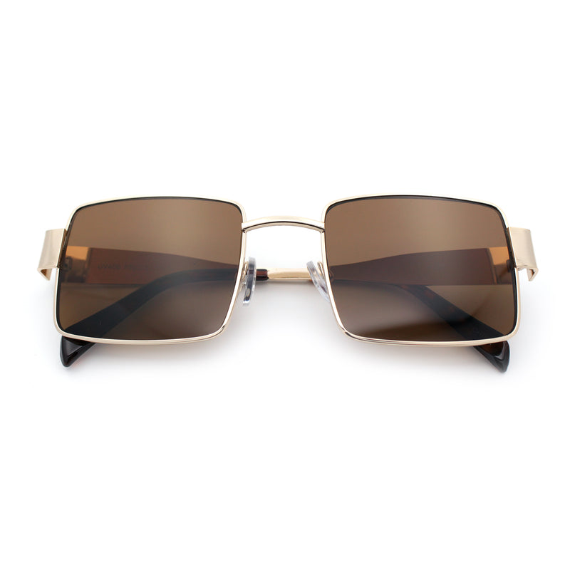 Hipster Rectangle Y2K Hustler Metal Rim Retro Fashion Sunglasses