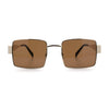 Hipster Rectangle Y2K Hustler Metal Rim Retro Fashion Sunglasses