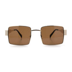 Hipster Rectangle Y2K Hustler Metal Rim Retro Fashion Sunglasses
