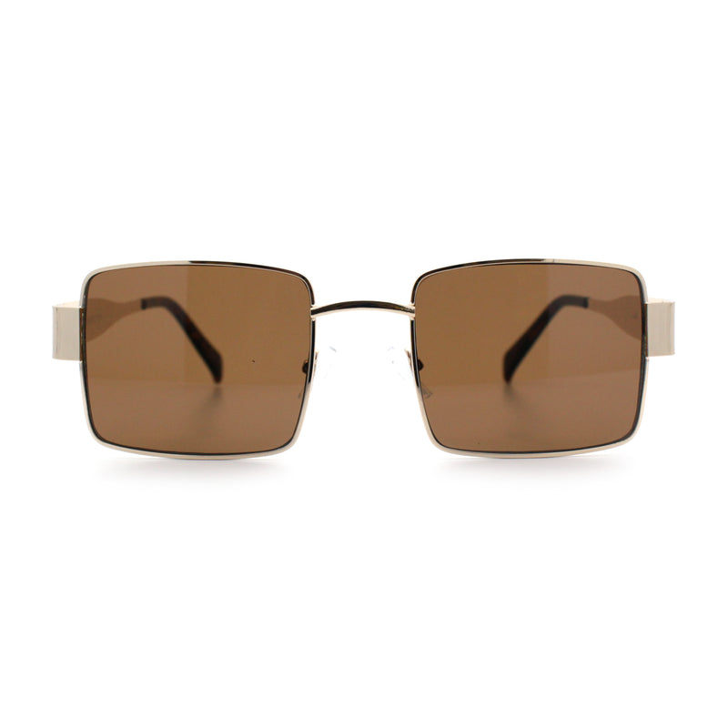 Hipster Rectangle Y2K Hustler Metal Rim Retro Fashion Sunglasses