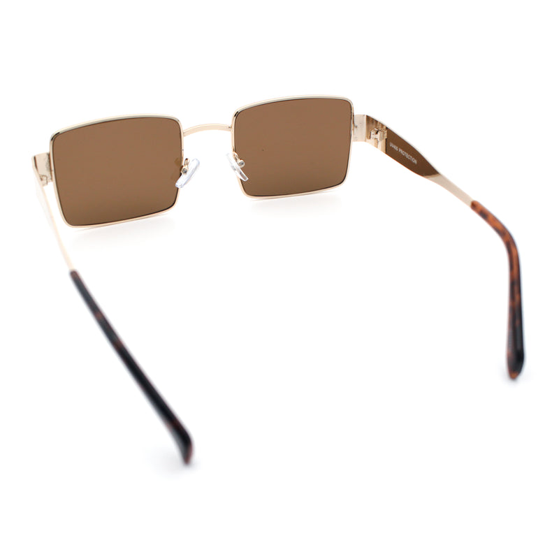Hipster Rectangle Y2K Hustler Metal Rim Retro Fashion Sunglasses