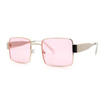 Hipster Rectangle Y2K Hustler Metal Rim Retro Fashion Sunglasses
