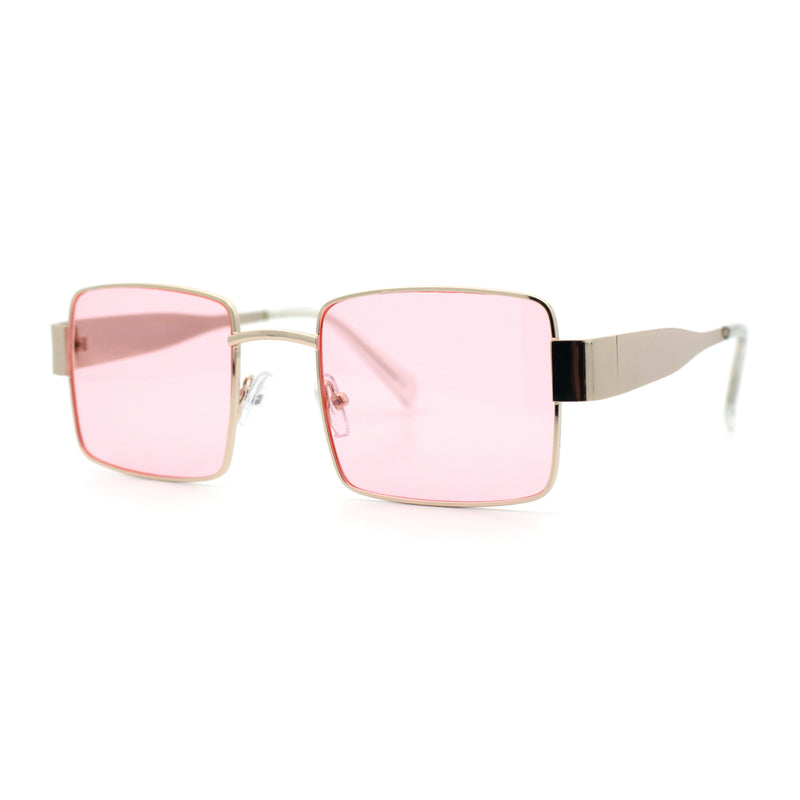 Hipster Rectangle Y2K Hustler Metal Rim Retro Fashion Sunglasses