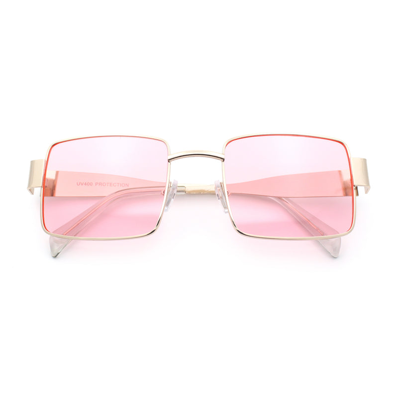 Hipster Rectangle Y2K Hustler Metal Rim Retro Fashion Sunglasses