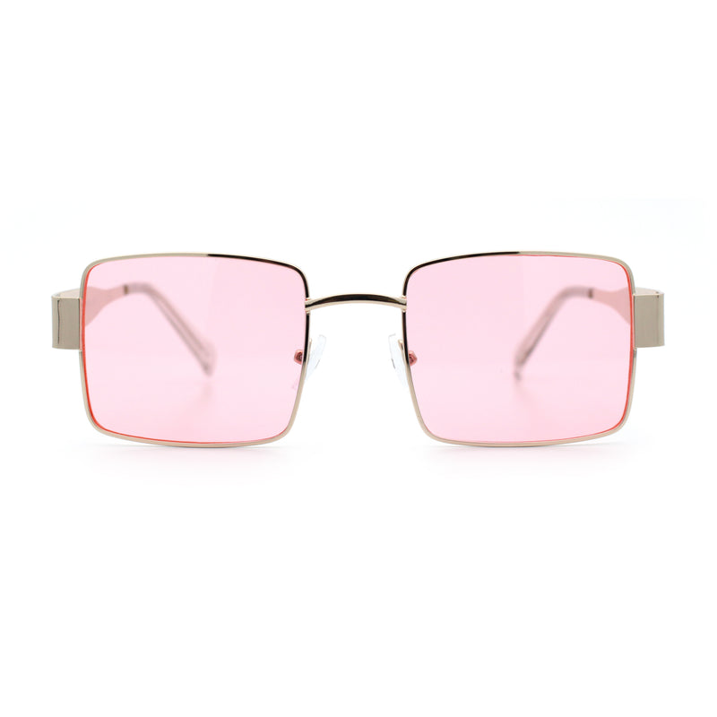 Hipster Rectangle Y2K Hustler Metal Rim Retro Fashion Sunglasses