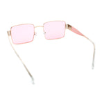 Hipster Rectangle Y2K Hustler Metal Rim Retro Fashion Sunglasses
