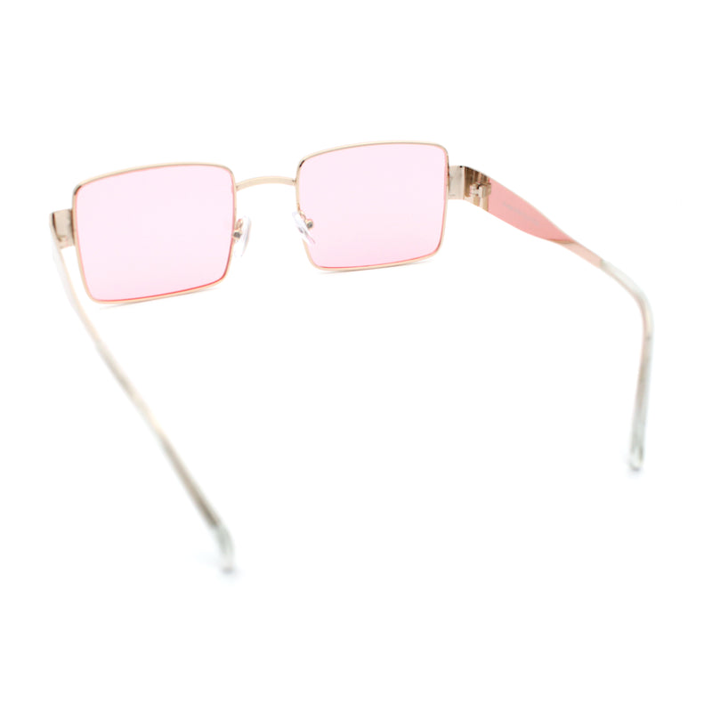 Hipster Rectangle Y2K Hustler Metal Rim Retro Fashion Sunglasses
