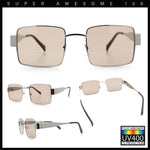 Hipster Rectangle Y2K Hustler Metal Rim Retro Fashion Sunglasses