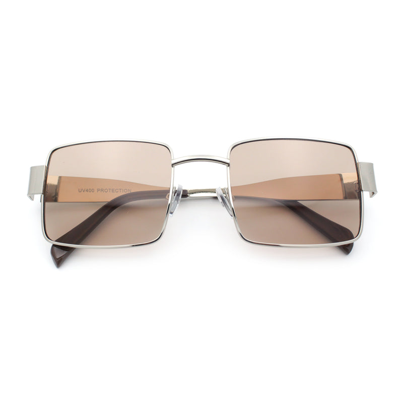 Hipster Rectangle Y2K Hustler Metal Rim Retro Fashion Sunglasses