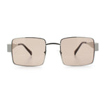 Hipster Rectangle Y2K Hustler Metal Rim Retro Fashion Sunglasses