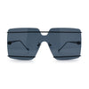 Womens Oversized Rimless Metal Bar Brow Line Designer Fashion Sunglasses