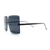 Womens Oversized Rimless Metal Bar Brow Line Designer Fashion Sunglasses