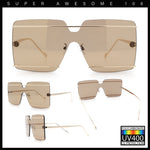 Womens Oversized Rimless Metal Bar Brow Line Designer Fashion Sunglasses