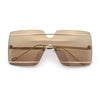 Womens Oversized Rimless Metal Bar Brow Line Designer Fashion Sunglasses