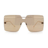 Womens Oversized Rimless Metal Bar Brow Line Designer Fashion Sunglasses