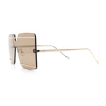 Womens Oversized Rimless Metal Bar Brow Line Designer Fashion Sunglasses