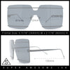 Womens Oversized Rimless Metal Bar Brow Line Designer Fashion Sunglasses