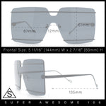Womens Oversized Rimless Metal Bar Brow Line Designer Fashion Sunglasses