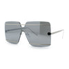 Womens Oversized Rimless Metal Bar Brow Line Designer Fashion Sunglasses