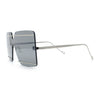 Womens Oversized Rimless Metal Bar Brow Line Designer Fashion Sunglasses