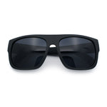 Kush Mens Flat Top Horn Rim Plastic All Black Gangster Shade Sunglasses