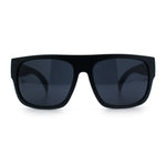 Kush Mens Flat Top Horn Rim Plastic All Black Gangster Shade Sunglasses