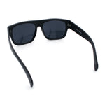 Kush Mens Flat Top Horn Rim Plastic All Black Gangster Shade Sunglasses