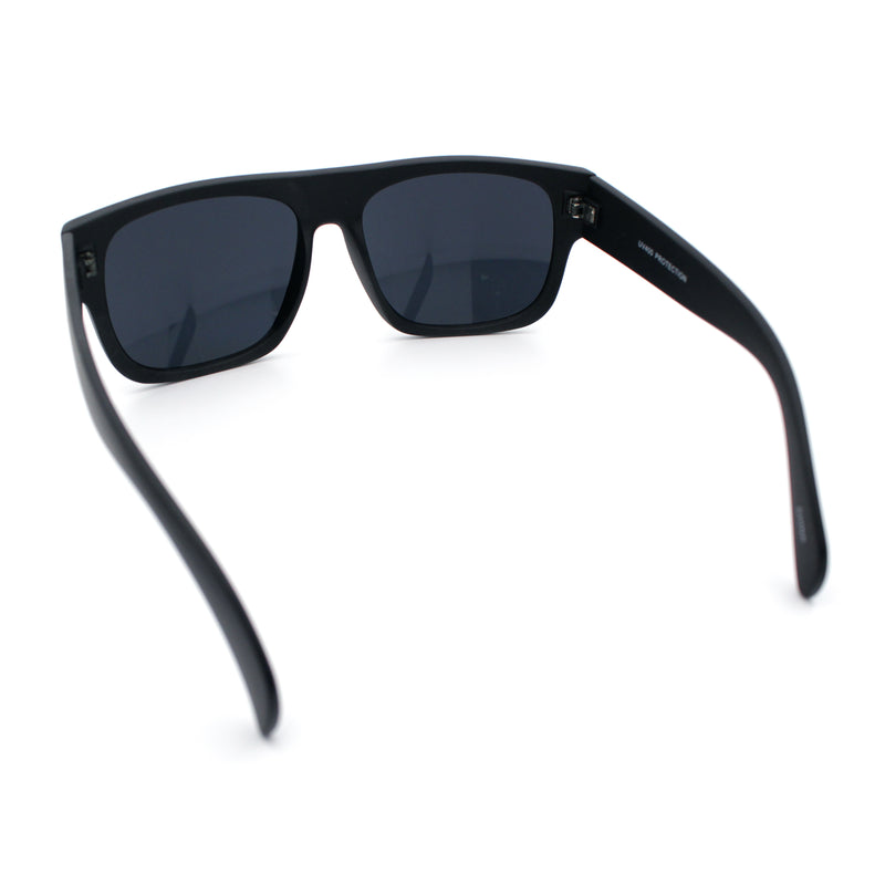 Kush Mens Flat Top Horn Rim Plastic All Black Gangster Shade Sunglasses