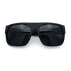 Kush Mens Flat Top Horn Rim Plastic All Black Gangster Shade Sunglasses