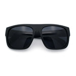 Kush Mens Flat Top Horn Rim Plastic All Black Gangster Shade Sunglasses