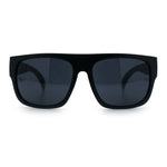 Kush Mens Flat Top Horn Rim Plastic All Black Gangster Shade Sunglasses