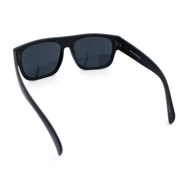 Kush Mens Flat Top Horn Rim Plastic All Black Gangster Shade Sunglasses