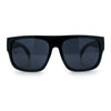 Kush Mens Flat Top Horn Rim Plastic All Black Gangster Shade Sunglasses