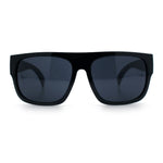 Kush Mens Flat Top Horn Rim Plastic All Black Gangster Shade Sunglasses