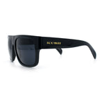 Kush Mens Flat Top Horn Rim Plastic All Black Gangster Shade Sunglasses