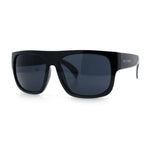 Kush Mens Flat Top Horn Rim Plastic All Black Gangster Shade Sunglasses