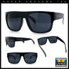 Kush Mens Flat Top Horn Rim Plastic All Black Gangster Shade Sunglasses